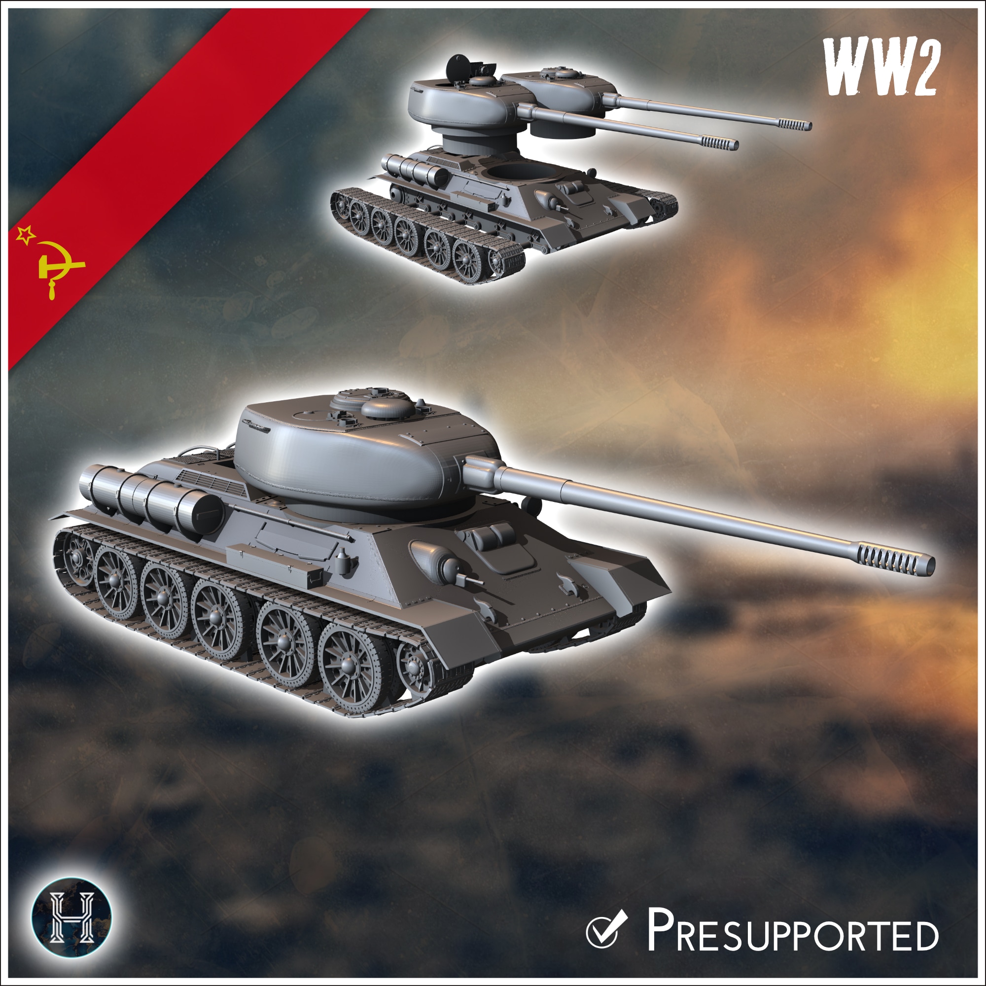 T-34-100 tank destroyer - Soviet army WW2 Second World East front Ostfront RPG Mini Hobby